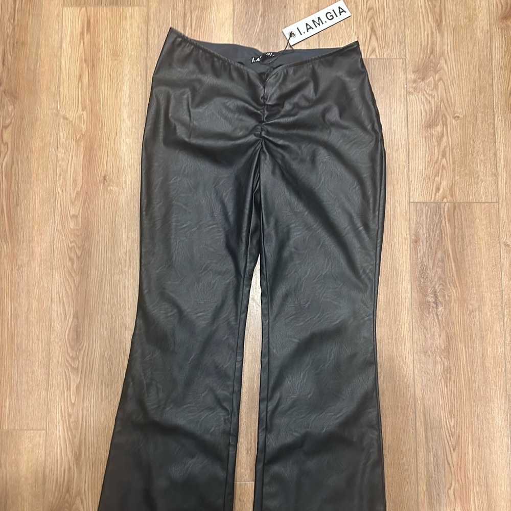 I.AM.GIA Black Faux Leather Pants